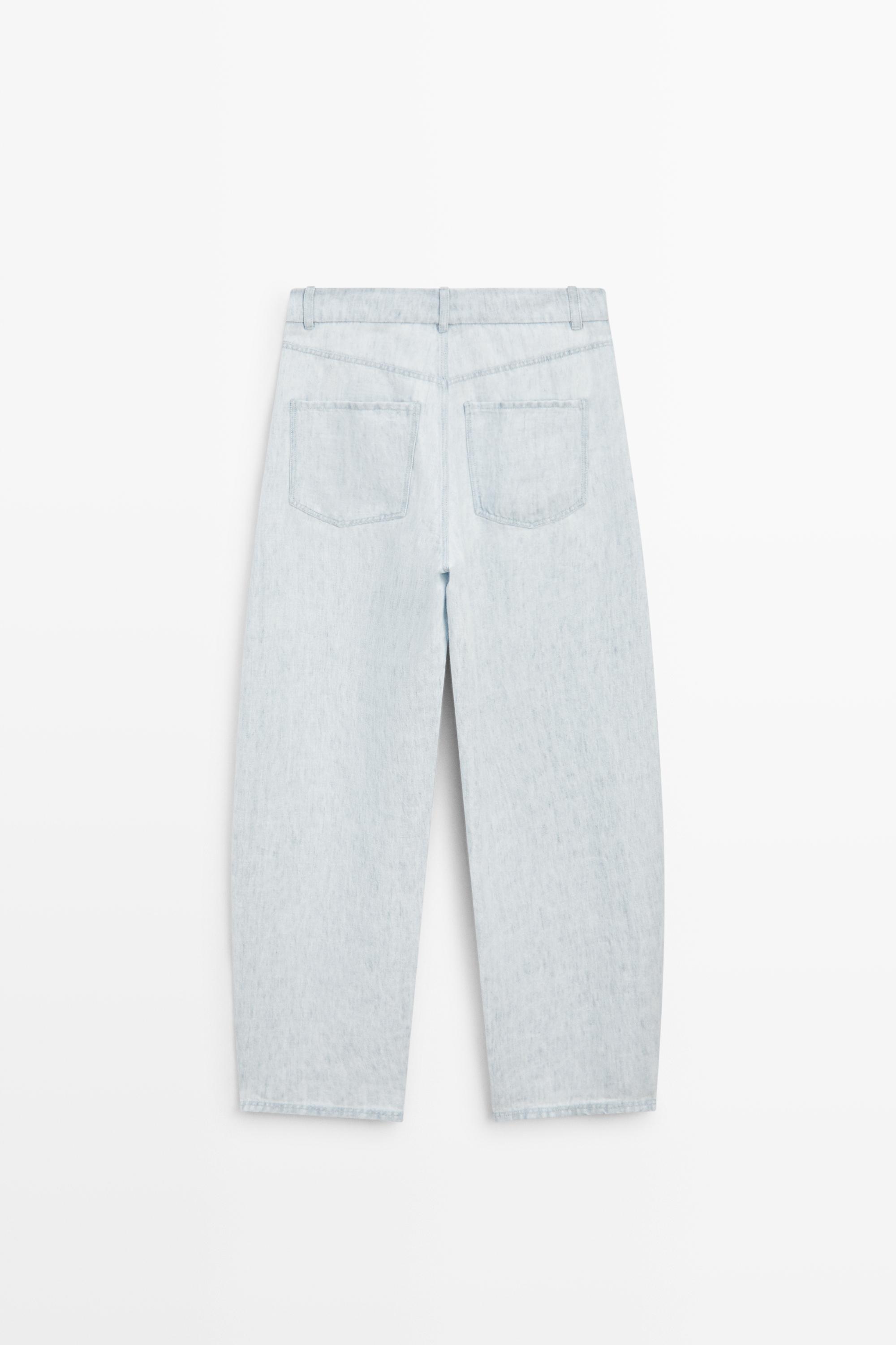 100% linen barrel fit pants - STUDIO